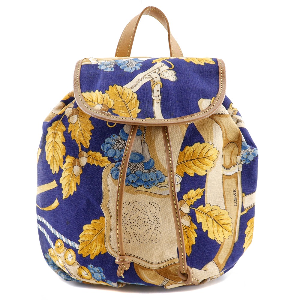 Pre-owned LOEWE backpack/daypack, made in Italy, yellow, shoulder