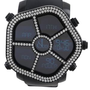제이콥 JACOB&CO 5 타임 존 고스트 손목시계 GMT JC-GST-WHD 스테인리스 스틸×고무 블랙 쿼츠 디지털 표시 블랙 문자판 5 Time Zone Ghost 맨즈【중고】