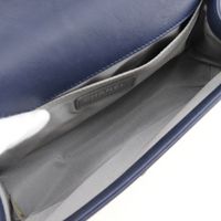 二手 CHANEL Boy Chanel 單肩包，鏈條單肩包，Matelasse 小羊皮，意大利製造，海軍藍，斜挎包，翻蓋單肩包，女款