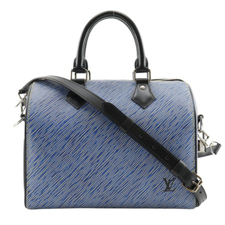 Second-Hand LOUIS VUITTON Speedy Bandouliere 25 Handbag, Versatile Shoulder Bag, M51280, Epi Leather, Epi Denim, Made in France, 2017, Blue, SN0137, Crossbody Bag, Shoulder Bag, Handbag, Versatile, A5 Size, Double Zip, Speedy Bandouliere 25, for Women