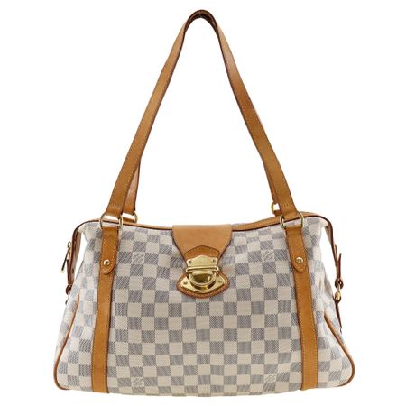 Second-Hand LOUIS VUITTON Stresa PM Shoulder Bag N42220, Damier Azur Canvas, Made in France, 2009, FL4019, Shoulder Bag, A4 Size, Zipper, Women's.