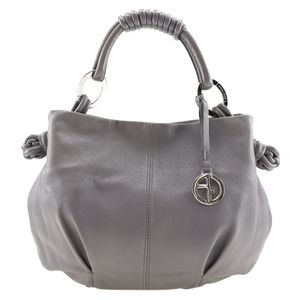 Pre-owned Giorgio Armani ARMANI shoulder bag, gray lambskin, made in Italy, A5 size, magnetic closure, for women.