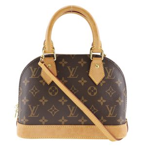 Pre-owned LOUIS VUITTON Alma BB handbag, 2-way shoulder bag, M53152, Monogram canvas, Made in France, 2019, Brown, SN3199, Crossbody/Handbag, 2-way, Double zipper, Alma BB, Women's.