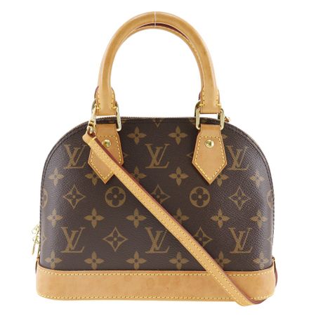 LV Alma BB Bowler Bag, Handbag, Two-Way Shoulder Bag, M53152, Monogram Canvas, Made in France, 2019, Brown, SN3199, Crossbody/Handbag, Two-Way, Double Zip, Alma BB, for Women