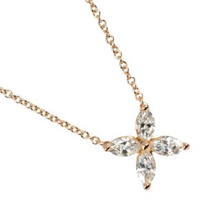 Tiffany & Co. Victoria Medium Necklace, 18K Pink Gold with Diamonds, Approx. 2.21g, Women's [Pre-owned]