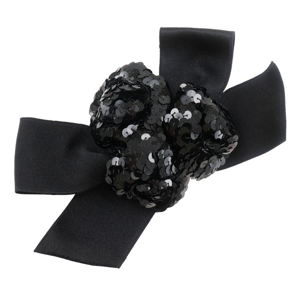 Lack Ribon Pre-owned Chanel Flower RIBON Brooch, Satin and Sequins, Made in France ...