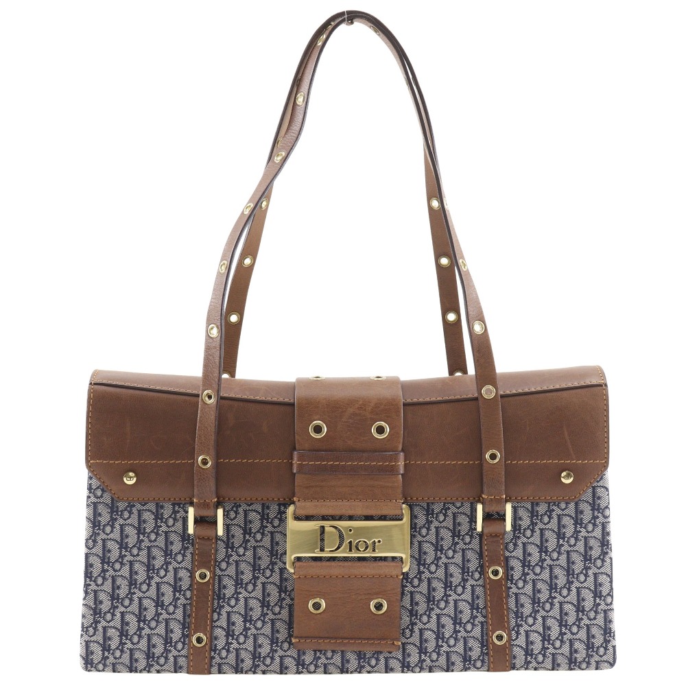 ディオール トロッター キャンバス 肩掛けレザー手提げ