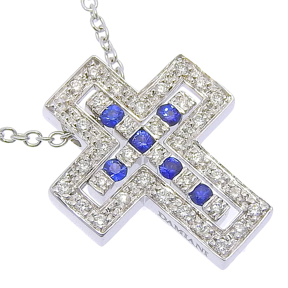 Damiani Belle epoch XXS Cross Necklace, 20083513, 18K White Gold