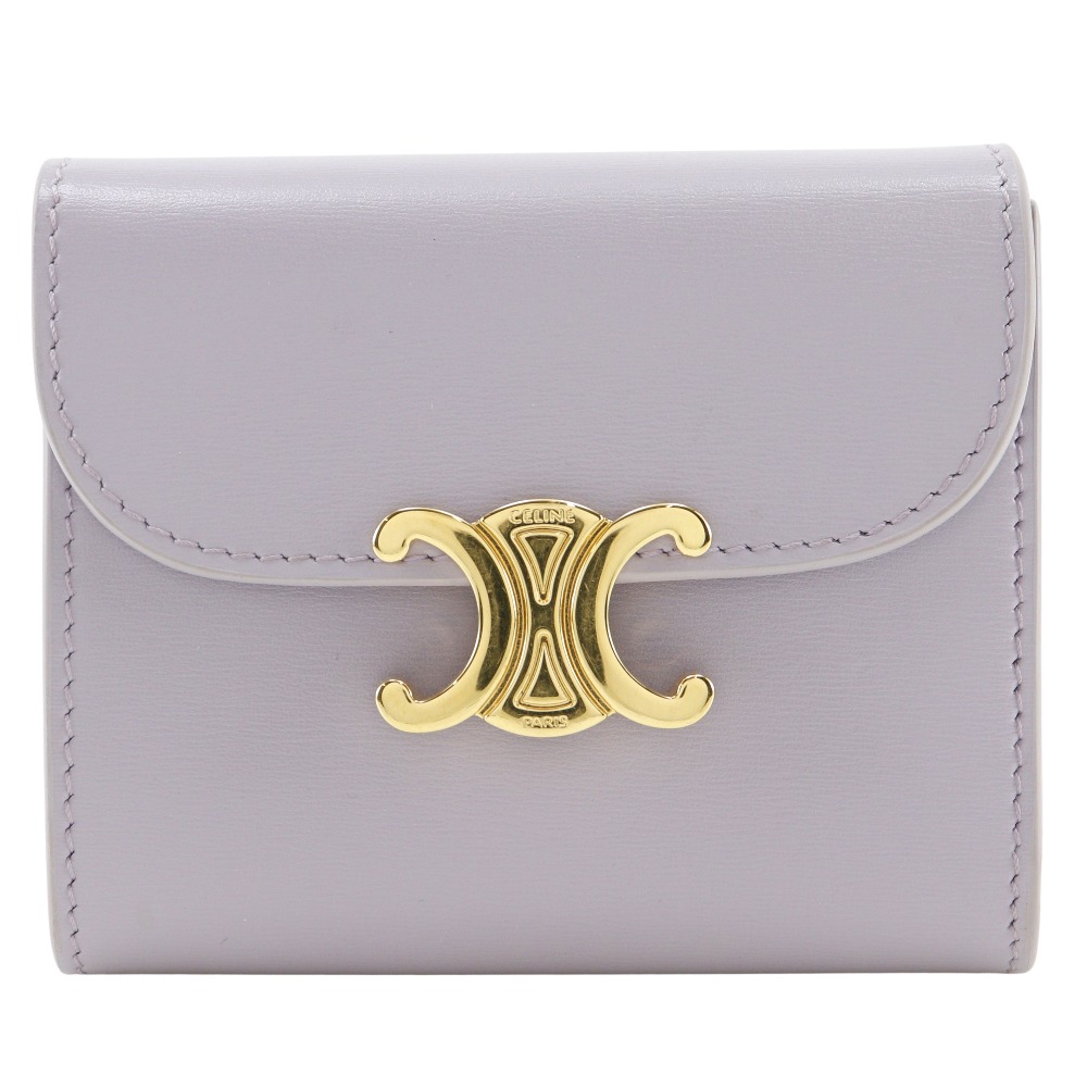 Pre-owned CELINE Triomphe tri-fold wallet, small flap wallet