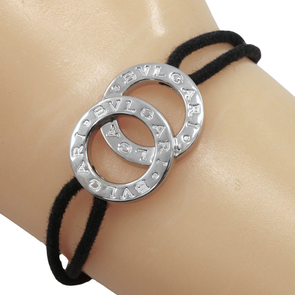 BVLGARI ブルガリ ロゴ アイコン チャーム バングル レザー