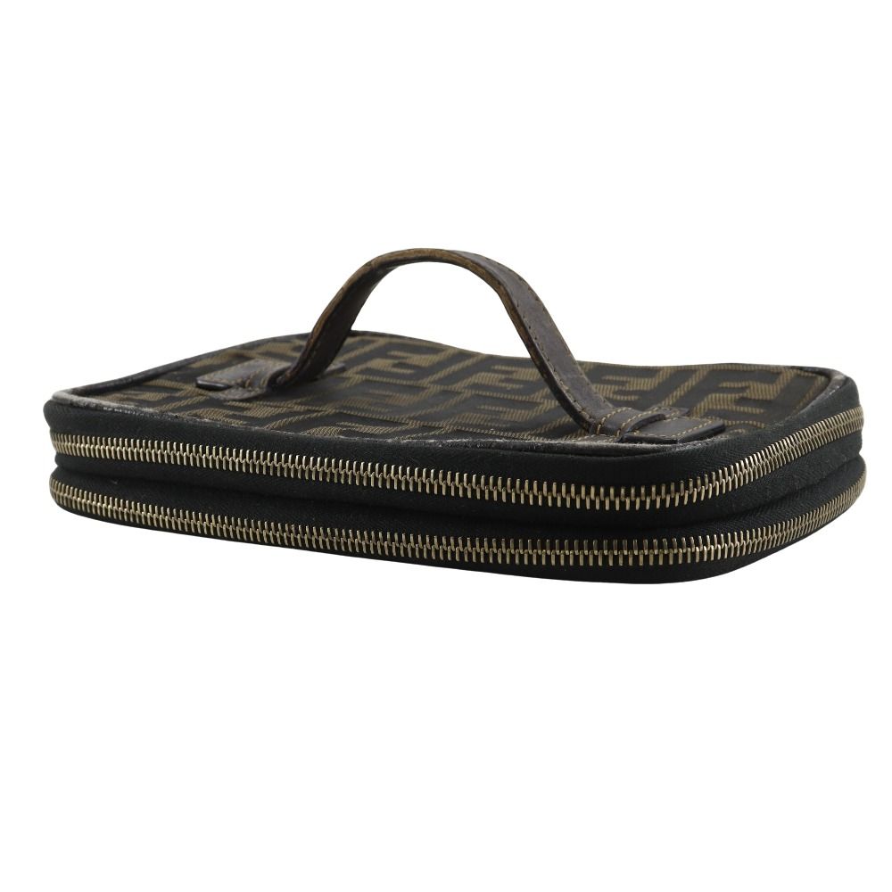 フェンディ FENDI 折り畳みバニティ ポーチ ズッカ ナイロンキャンバス  