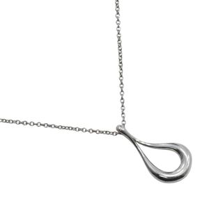 Tiffany & Co. Open Teardrop Necklace by Elsa Peretti, 925 Sterling Silver, Made in Spain, Approximately 2.7g, Women's [Pre-owned]