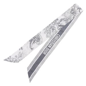 二手 Christian Dior Mitza Toile de Jouy SauvageRIBON围巾，15JOU106I602，丝绸，灰色，女士