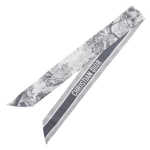 二手 Christian Dior Mitza Toile de Jouy SauvageRIBON围巾，15JOU106I602，丝绸，灰色，女士