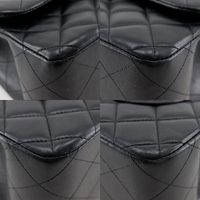 二手香奈兒 Deca Matelasse 30 單肩包,經典大號,雙翻蓋鏈條單肩包,A58600,黑色小羊皮,斜挎包/單肩包,A5 旋鎖,女款