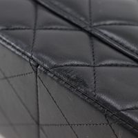 二手香奈兒 Deca Matelasse 30 單肩包,經典大號,雙翻蓋鏈條單肩包,A58600,黑色小羊皮,斜挎包/單肩包,A5 旋鎖,女款