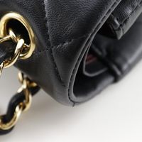 二手香奈兒 Deca Matelasse 30 單肩包,經典大號,雙翻蓋鏈條單肩包,A58600,黑色小羊皮,斜挎包/單肩包,A5 旋鎖,女款