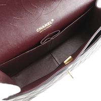 二手香奈兒 Deca Matelasse 30 單肩包,經典大號,雙翻蓋鏈條單肩包,A58600,黑色小羊皮,斜挎包/單肩包,A5 旋鎖,女款