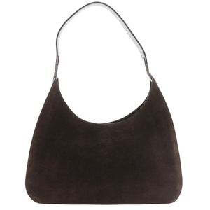 Pre-owned Gucci One-Shoulder Shoulder Bag 001.3767.002058, Brown Suede, A5 Size, Magnetic Strap, Women's.