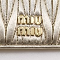 Miu Miu Fragment Case, card case, Matelasse envelope coin case, leather, Pirite zipper, women's [unused]