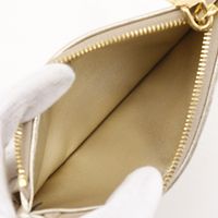 Miu Miu Fragment Case, card case, Matelasse envelope coin case, leather, Pirite zipper, women's [unused]