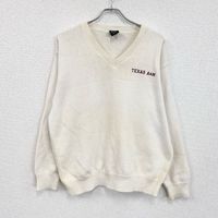 Used 90s Nike V-neck cotton knit sweater, white, size L | 日本二手精品 ｜ DOKODEMO