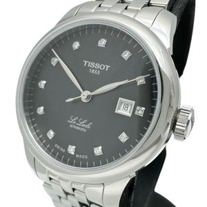 TISSOT Le Locle Diamond T006.207.11.126.00 未使用不銹鋼自動手錶，黑色外殼/銀色，女士