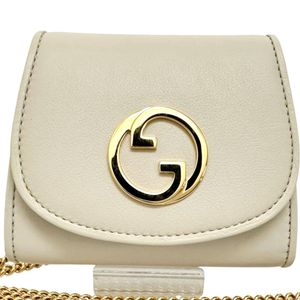 GUCCI/구찌 브론디 체인 지갑 725219 숄더백 가죽 오프 화이트/골드 쇠장식 여성