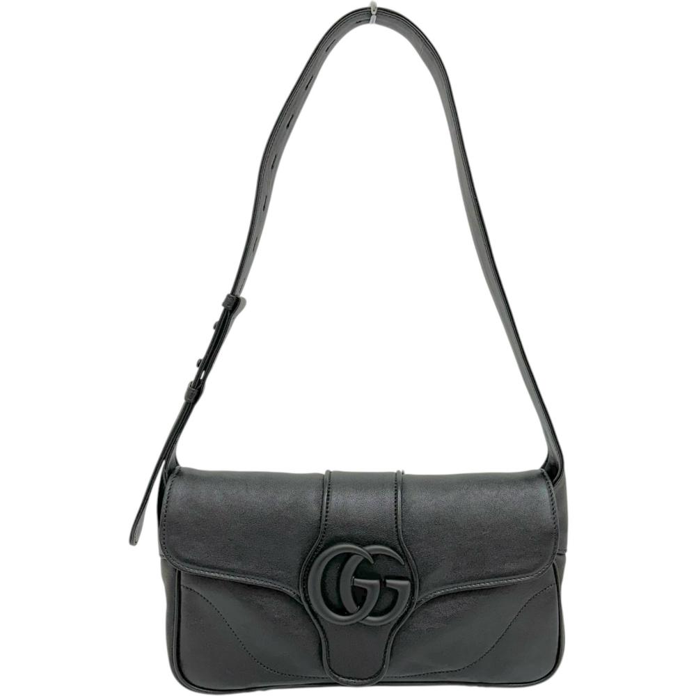 GUCCI Aphrodite 767226 Shoulder Bag in Black Leather with Black