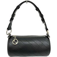 GUCCI / 구찌 브론디 760170 원통형 숄더백 가죽 블랙 / 실버 브래킷 여성