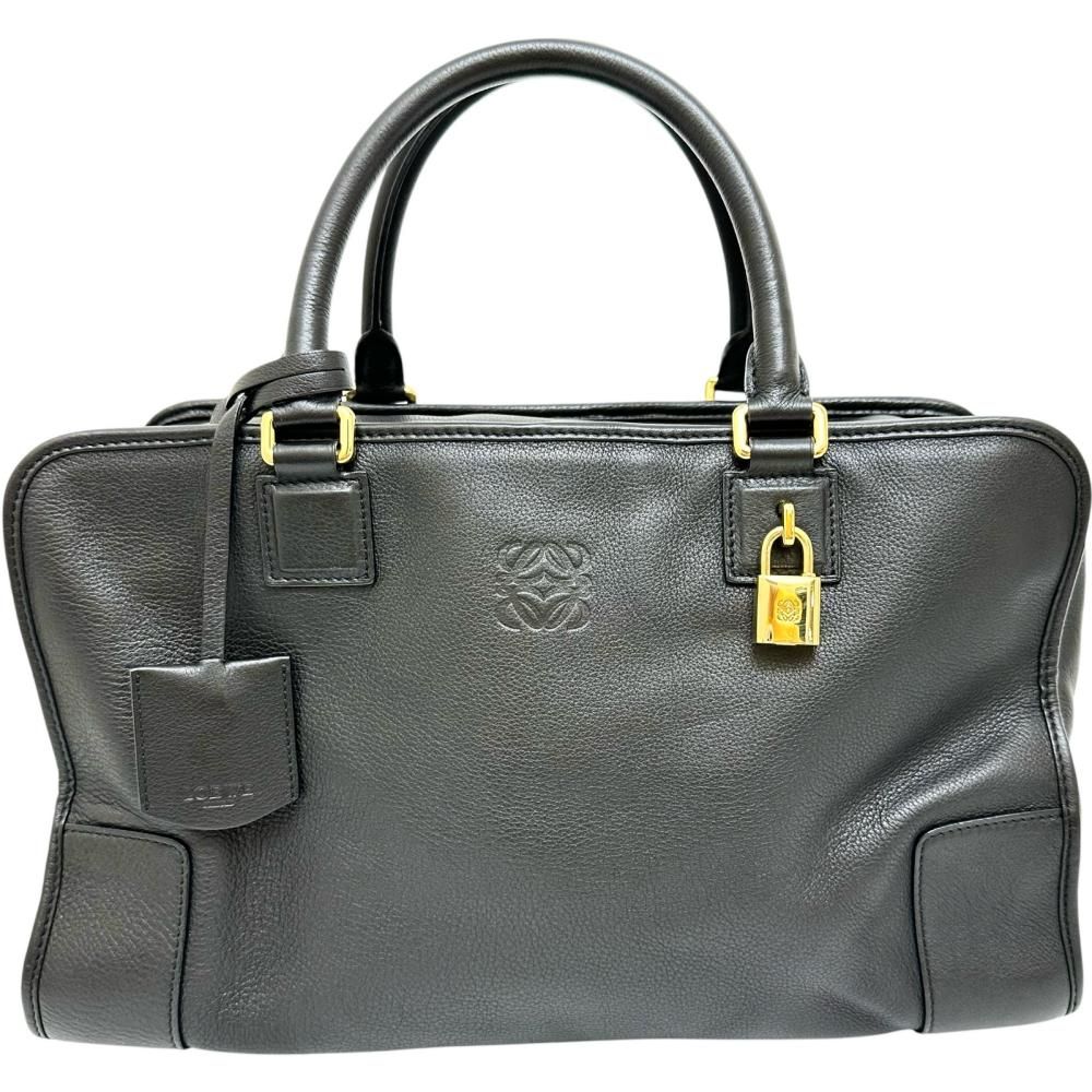 LOEWE Amazona 36 Handbag in Black Leather for Women | 日本二手精品 ｜ DOKODEMO