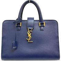 YVES SAINT LAURENT/ Yves Saint Laurent Cabas 357395 2-Way 單肩包/手提包 皮革 藍色 皮革/金色五金 女款