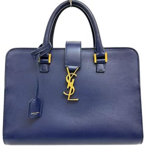 YVES SAINT LAURENT/ Yves Saint Laurent Cabas 357395 2-Way 單肩包/手提包 皮革 藍色 皮革/金色五金 女款