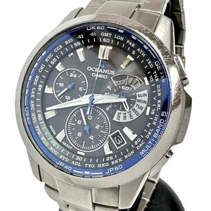 Final Sale CASIO Oceanus OCW-M700 Titanium Solar Radio-Controlled Watch, Gray, Men's