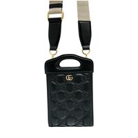 ★★ 최종 특가품 GUCCI/구찌 GG 마트라세 미니 723776 2WAY top 핸들 가방 숄더백 가죽 블랙/골드 쇠장식 레이디스
