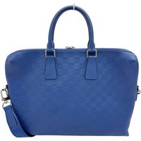 LOUIS VUITTON/路易威登 Damier Infini M41328 Porte-Document 2-Way 單肩包/公事包皮革藍男士
