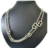 HERMES Farandole 120 Long Necklace, 925 Sterling Silver, 98.6g, 120cm, for Women