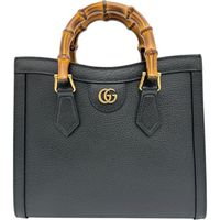 GUCCI Diana Small 702721 女士皮革/竹子色黑色兩用單肩包/手提包