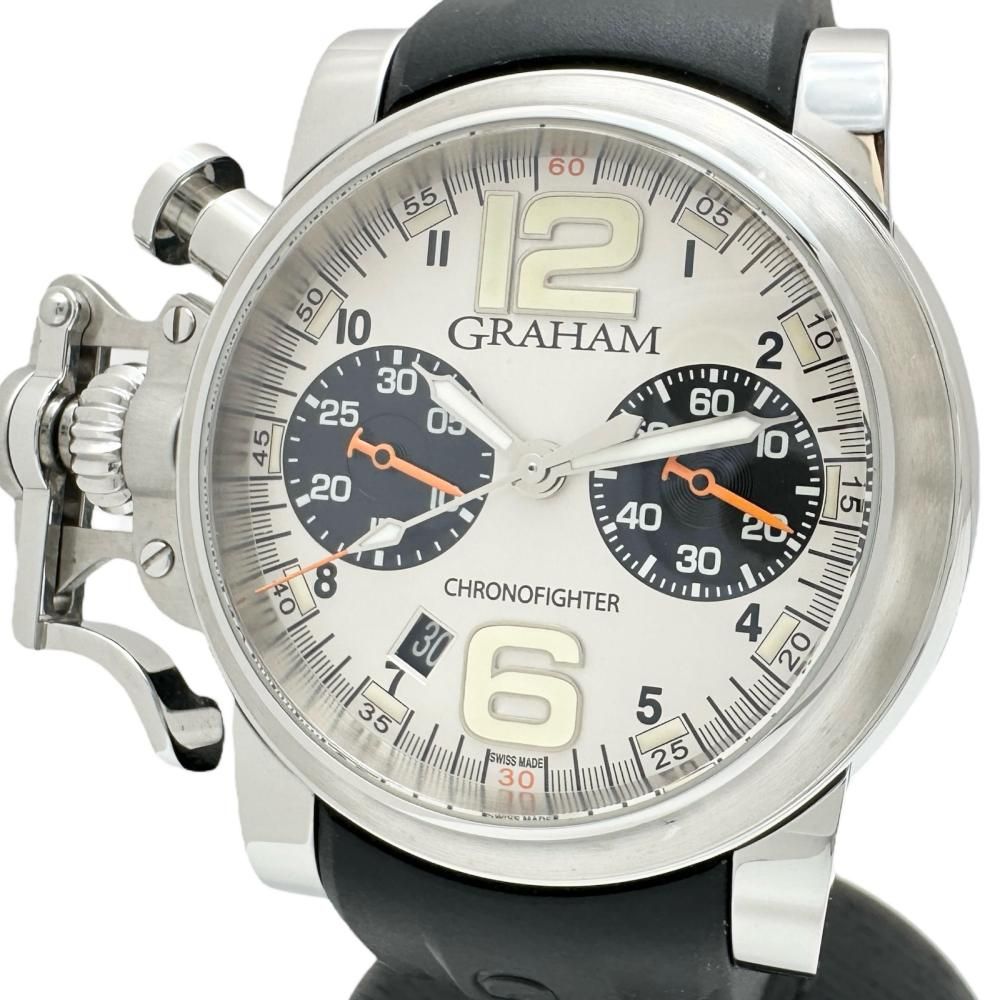 Best Graham Ruber Straps GRAHAM Chronofighter 2CRBS (Box Included) Men's Stainless Steel/Rubber ...