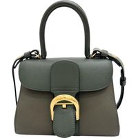 DELVAUX Brillant Mini 2-Way 單肩包/手提包，皮革，綠色，女款