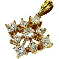 18K Gold Diamond 1.07ct Rhombus Design Pendant TOP, 3.0g, for Women