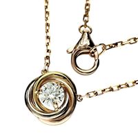 CARTIER Trinity Necklace with 1 Diamond (Estimated 0.17ct), 18K Gold/Yellow Gold/White Gold/Rose Gold, 2.7g, 41cm, for Women