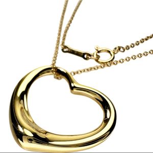 TIFFANY & Co./Tiffany Open Heart Elsa Peretti Necklace, 18K Gold, 5.7g, 42cm, Women's