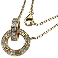CARTIER Love Necklace with Round Diamond, 18K Rose Gold, 5.7g, 41cm, for Women