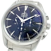 OMEGA Seamaster Aqua Terra Chronograph 2512.50 with Box, Stainless Steel Automatic Watch, Black Dial, Silver Strap, for Men