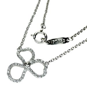 TIFFANY & Co. Paper Flower Diamond Necklace in Pt950 Platinum, 2.9g, 41.0cm, Women's