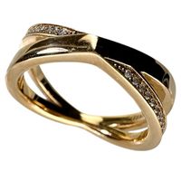 TIFFANY & Co. Tiffany Atlas X Narrow Ring, 0.08ct Diamond, 18K Rose Gold, 5.6g, for Women, Size 10