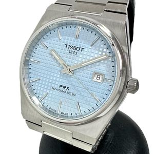 TISSOT PRX Powermatic 80 T137.407.11 男士不鏽鋼自動手錶，天藍色錶盤