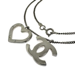 CHANEL Coco Mark Heart Necklace, Metal, 9.7g, 42cm, 04P, Women's