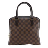 二手LOUIS VUITTON Brera 手提包 N51150，Damier 帆布，1998 年，棕色，VI0998，雙拉鍊，女士。